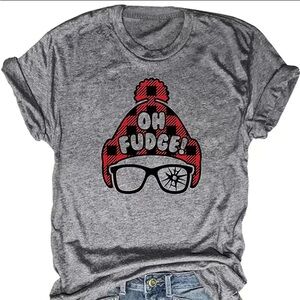 A Christmas Story “Oh Fudge” Grey Tee Shirt